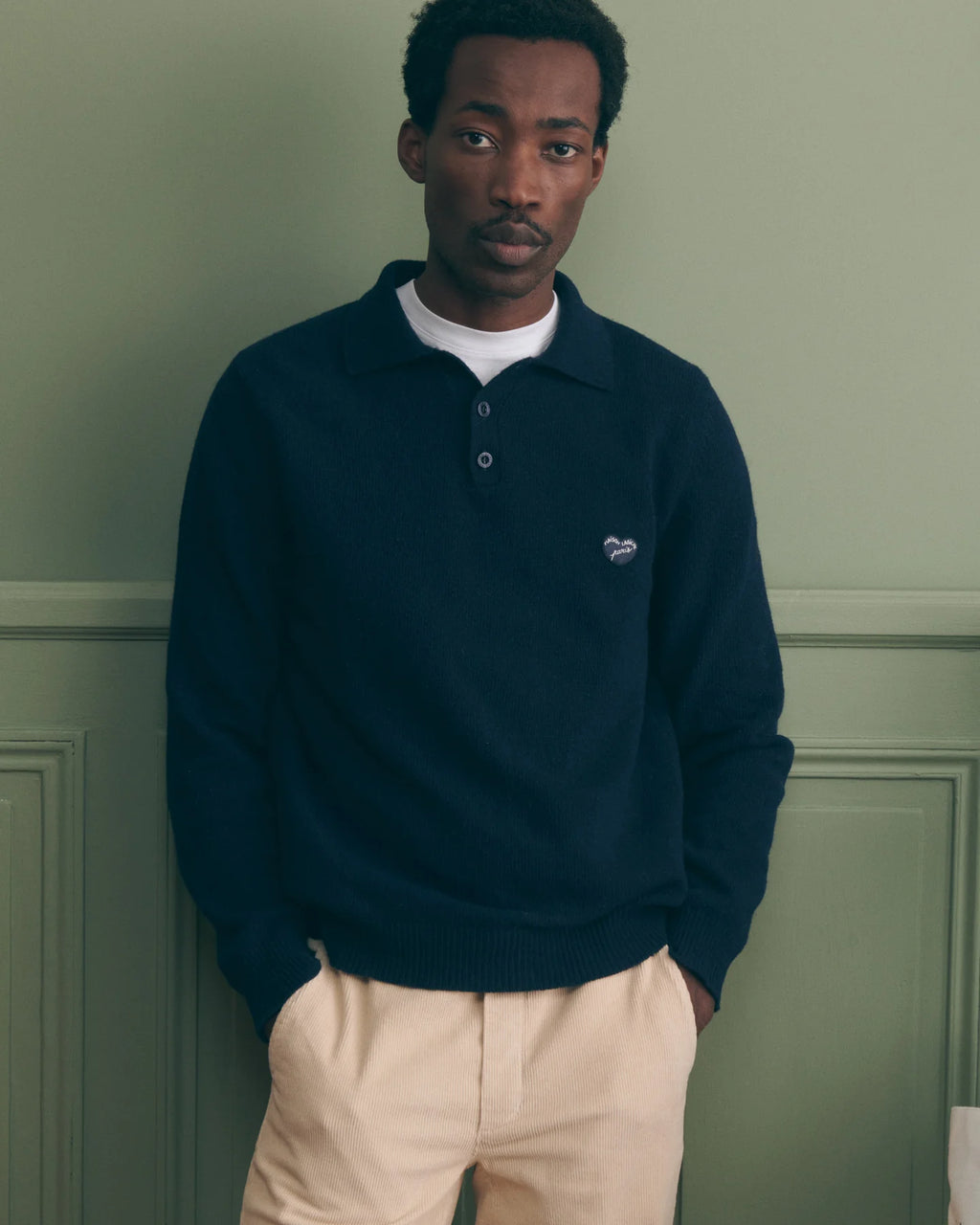 Pull en laine mérinos, patch coeur