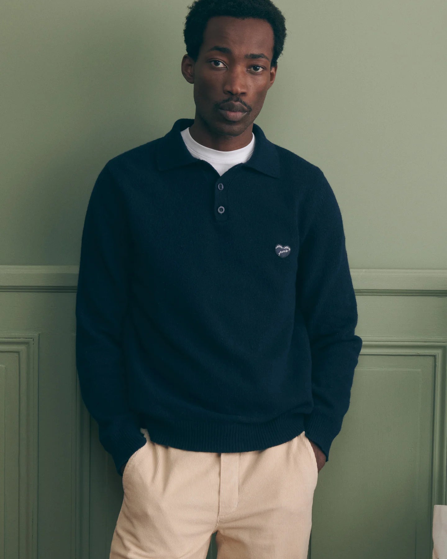 Pull en laine mérinos, patch coeur